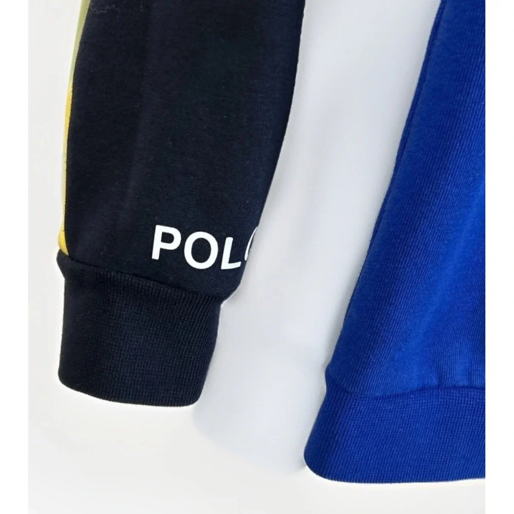 Boys Polo By Ralph Lauren Downhill Skier Alpine Ski 1/4 Zip Pullover Sz 7 EC